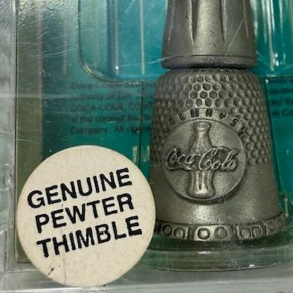NWOT Vintage 1995 Coca-Cola Genuine Pewter Coke Bottle Thimble - Picture 10 of 13